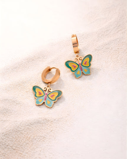 Mini Jewels Colorful Butterfly Hoop Earrings