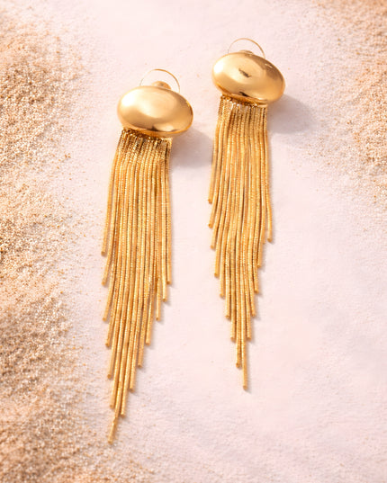 Golden Fringe Flow Earrings