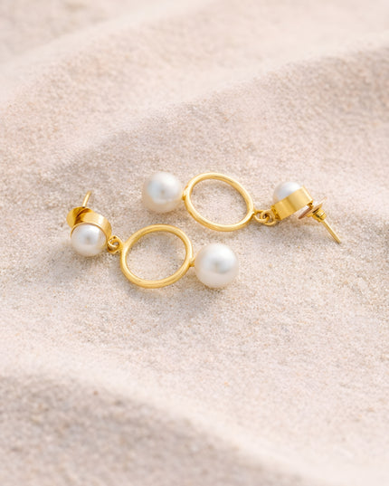Pearl Orbit Drop Earrings