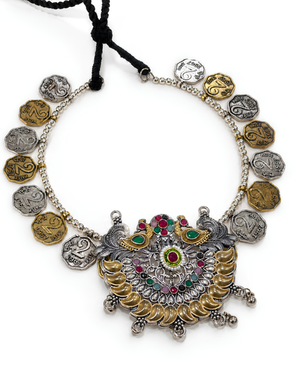 Vintage Coin Statement Necklace Set