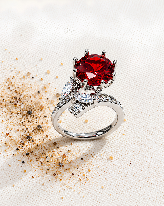 Rosella Ruby Red Crystal Statement Ring