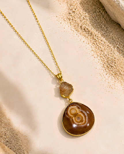 Crag Fossil Stone Statement Pendant
