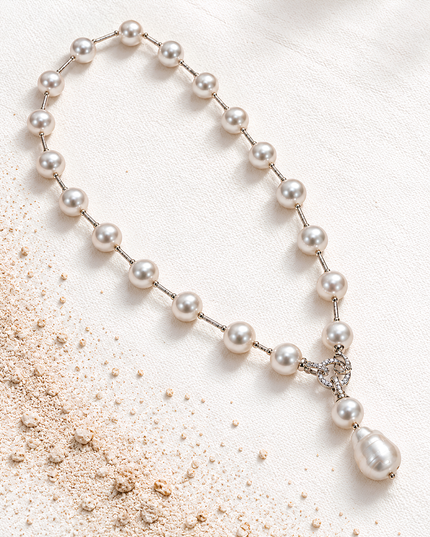 Pearl Elegance Drop Pendant Necklace