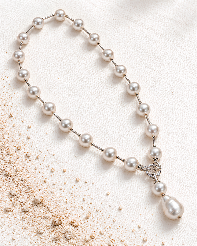 Pearl Elegance Drop Pendant Necklace