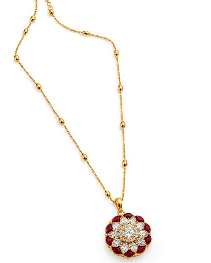Ruby Bloom - Necklace & Earrings Set