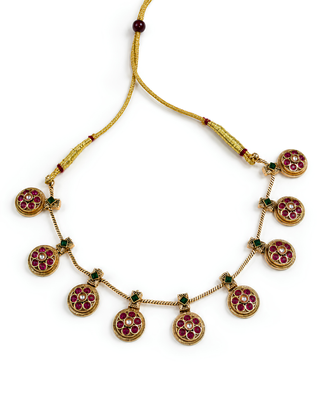 Rani Ruby Drop Necklace Set