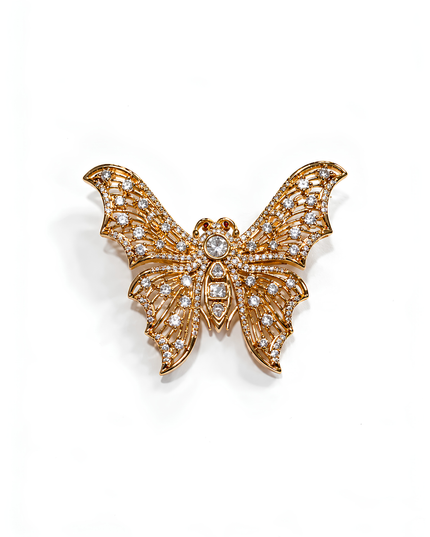 Celestia Golden Butterfly Crystal Brooch