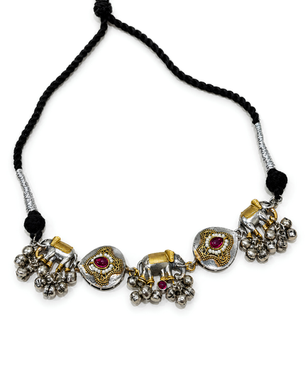 Rama Gajraj Antique Elephant Necklace Set