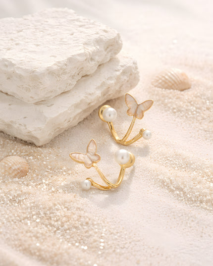 Butterfly Pearl Wrap Earrings