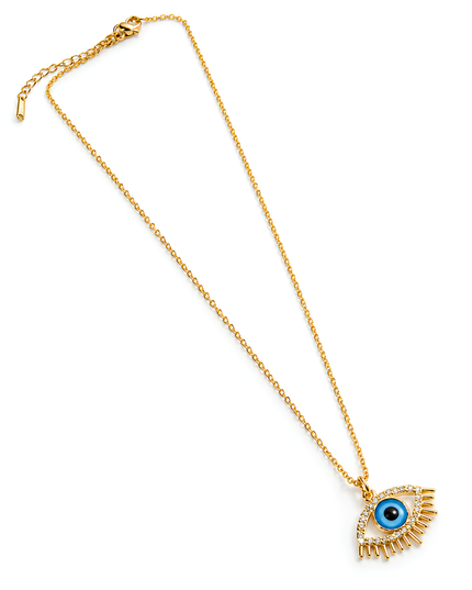 Nayra Gold Plated Blue Evil Eye Pendant Necklace