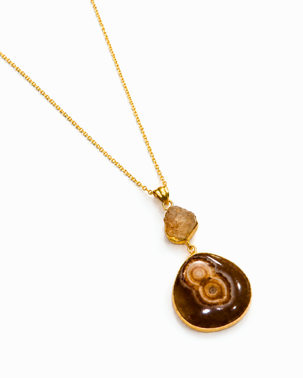 Crag Fossil Stone Statement Pendant