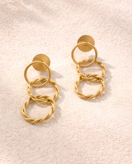 Triple Loop Drop Earrings