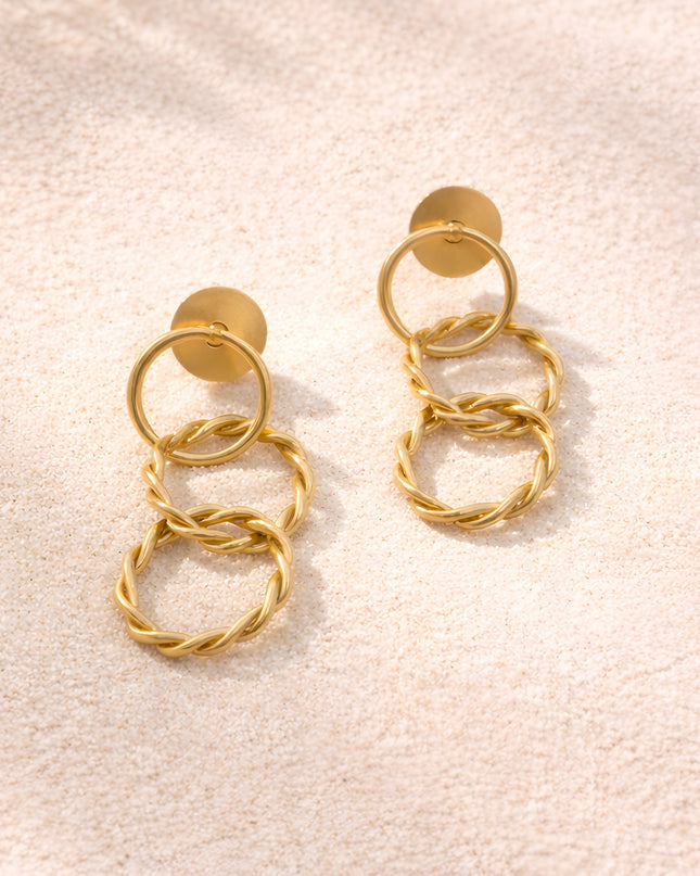 Triple Loop Drop Earrings