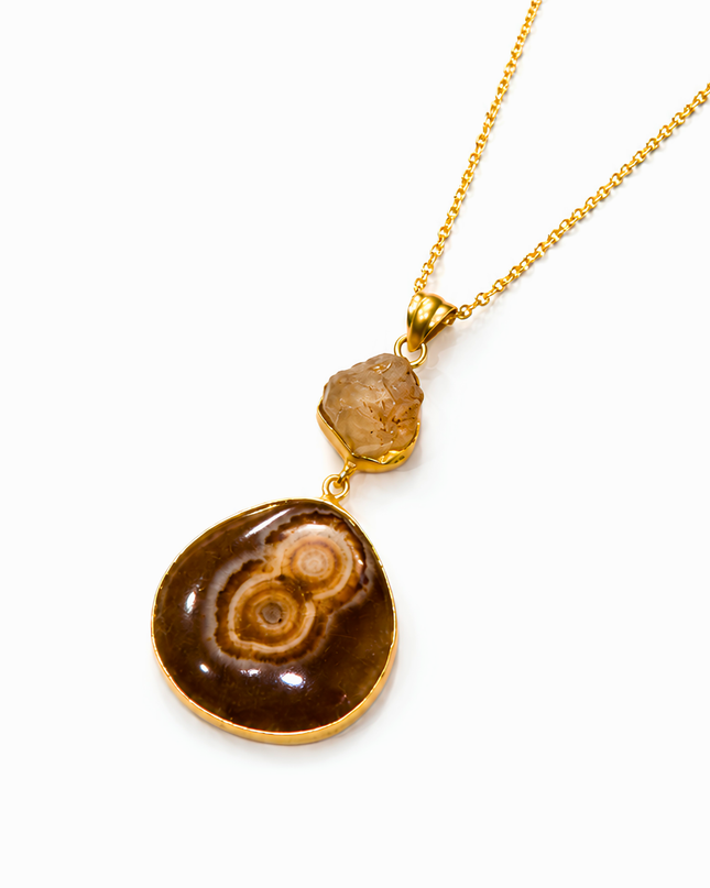 Crag Fossil Stone Statement Pendant
