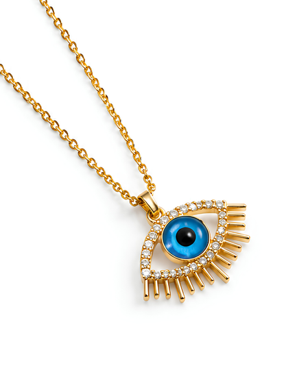 Nayra Gold Plated Blue Evil Eye Pendant Necklace