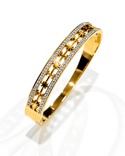 Stella Gold Plated Crystal Star Statement Bangle