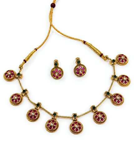 Rani Ruby Drop Necklace Set