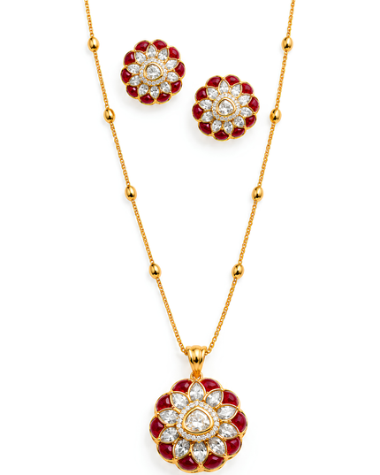 Ruby Bloom - Necklace & Earrings Set