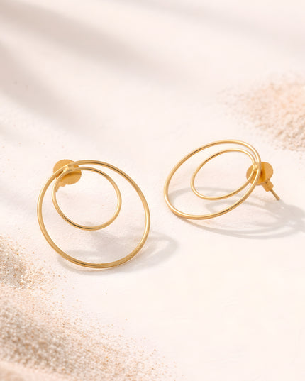 Dual Loop Stud Earrings