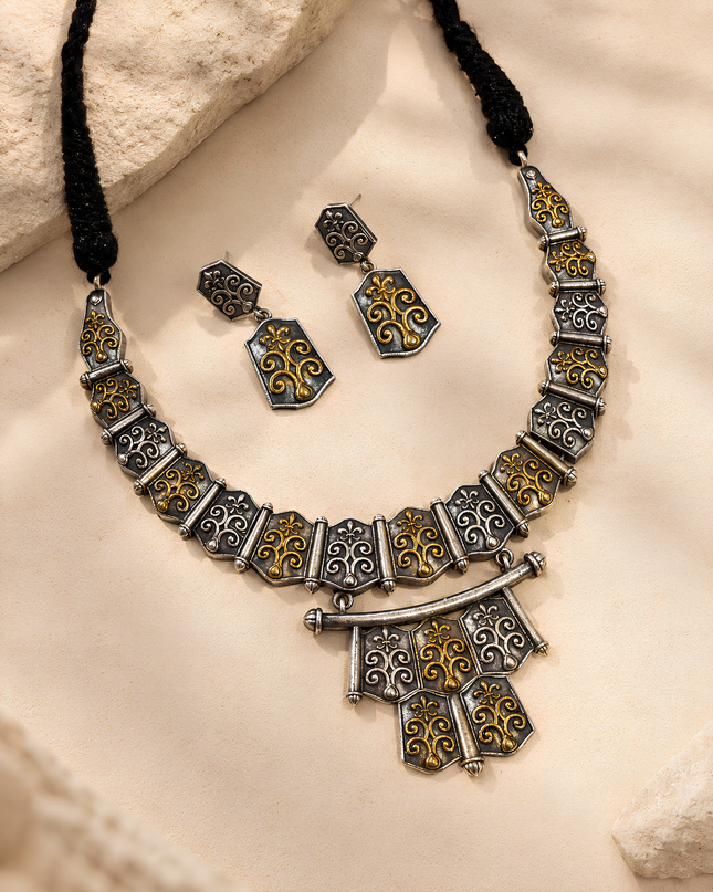 Royal Antique Hexagon Necklace Set