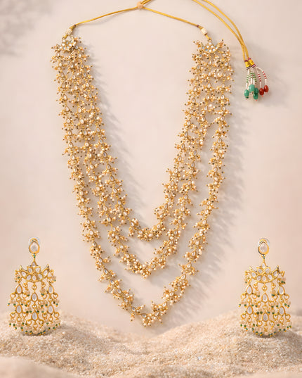 Sitara Set – Multi-Layered Kundan Necklace & Earrings