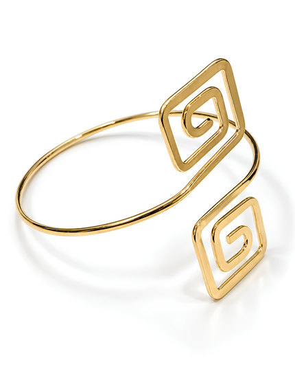 Zyra Golden Geometric Square Spiral Armlet