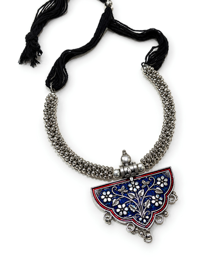 Rama Blue Enamel Heritage Necklace Set