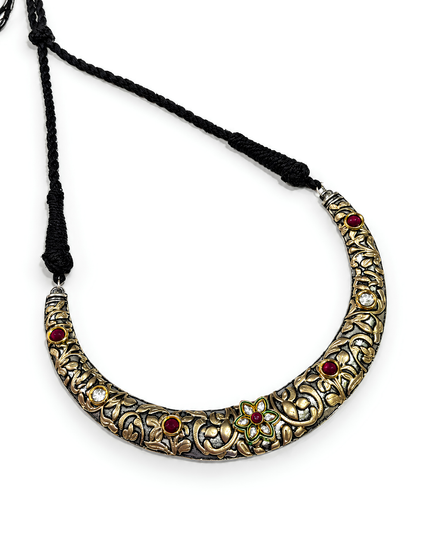 Antique Gold & Black Necklace Set