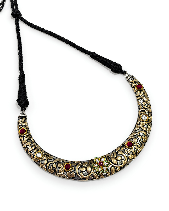 Antique Gold & Black Necklace Set
