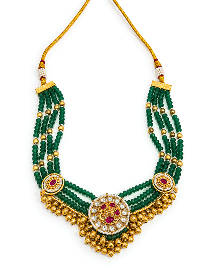Emerald Riwaaz Kundan Necklace Set