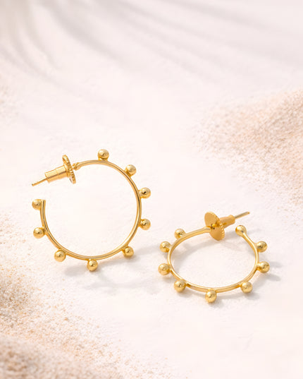 Beaded Edge Hoop Studs