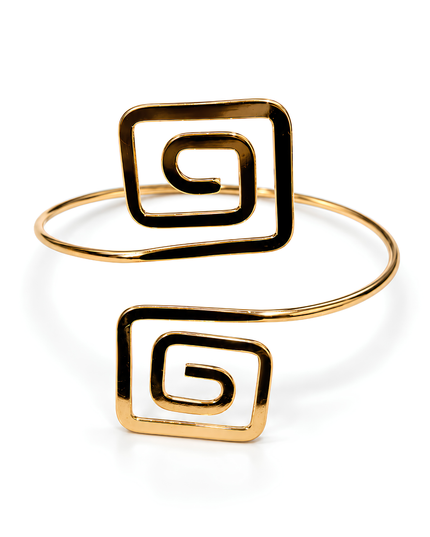 Zyra Golden Geometric Square Spiral Armlet