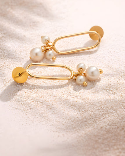 Pearl Link Drop Earrings