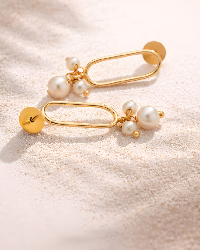 Pearl Link Drop Earrings