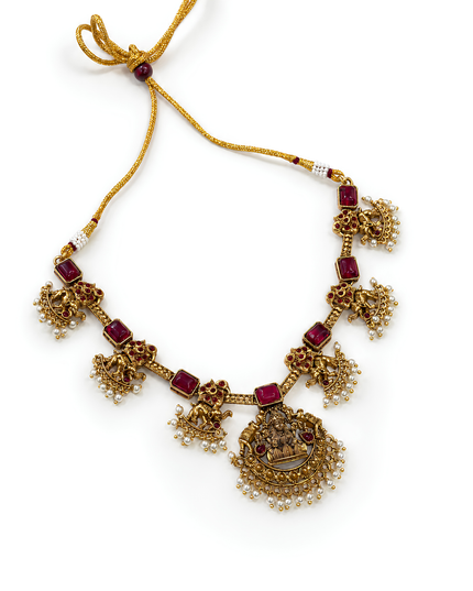 Rajsi Lakshmi Temple Necklace Set