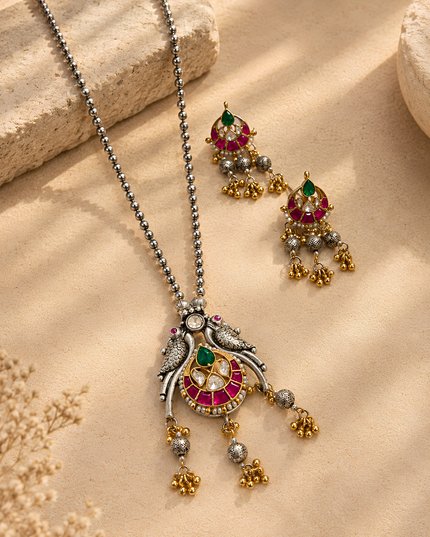 Peacock & Parrot Antique Necklace Set