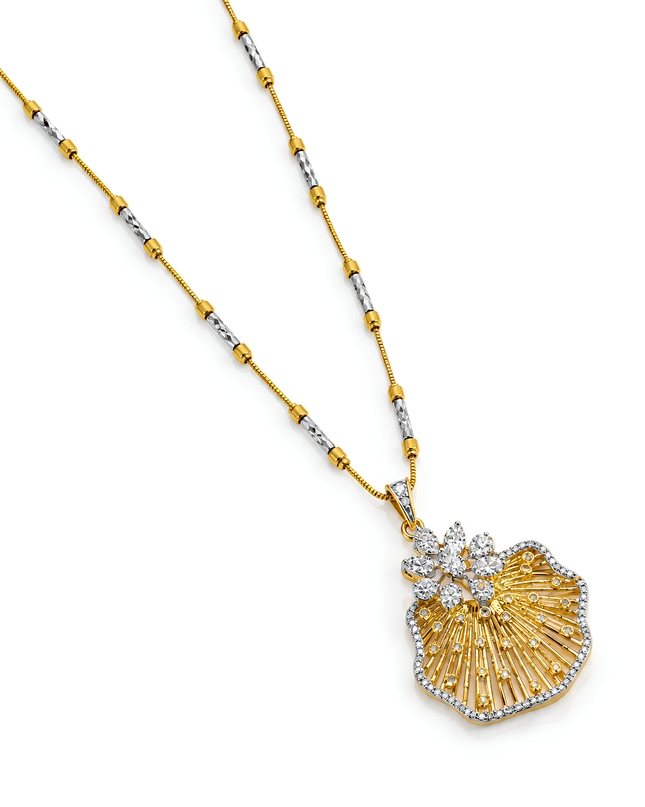 Golden Bloom – Glitter Collection Necklace & Earrings Set