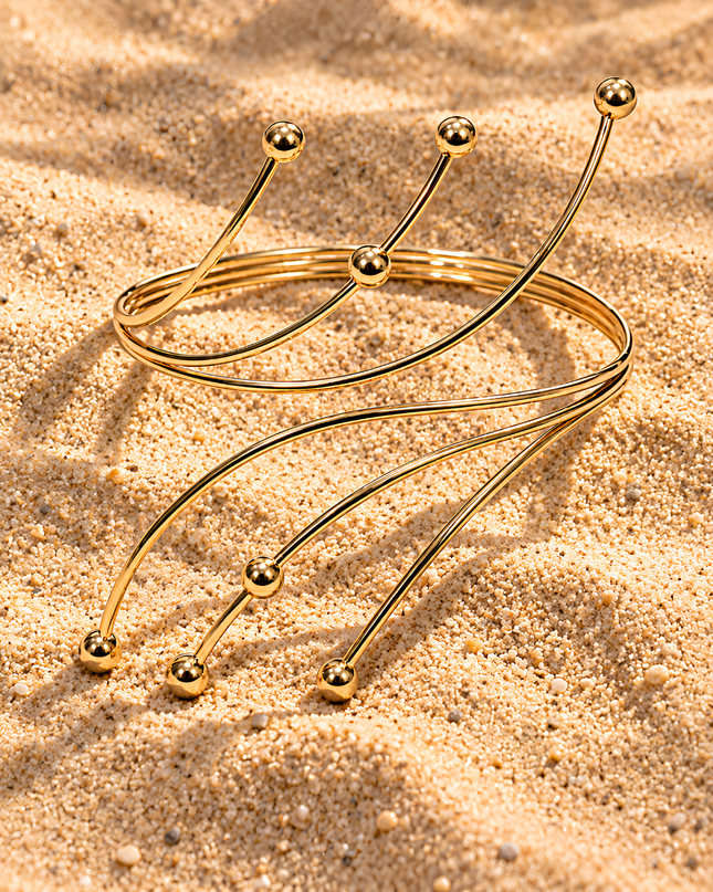 Celestia Golden Multi-Strand Ball Accent Armlet
