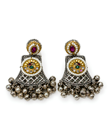 Royal Multicolour Oxidised Necklace Set