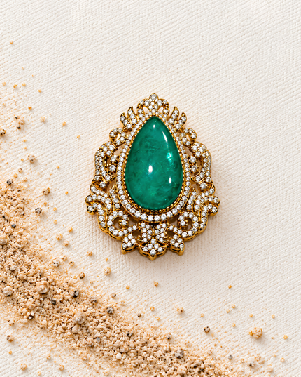 Emerald Empress Royal Crystal Brooch
