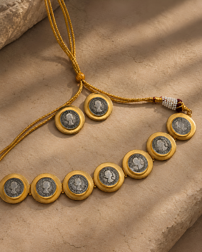 Antique Coin Charm Necklace