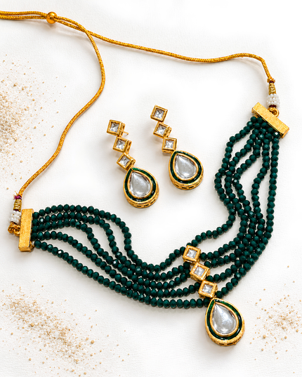 Emerald Royale Kundan Multi-Layer Necklace Set