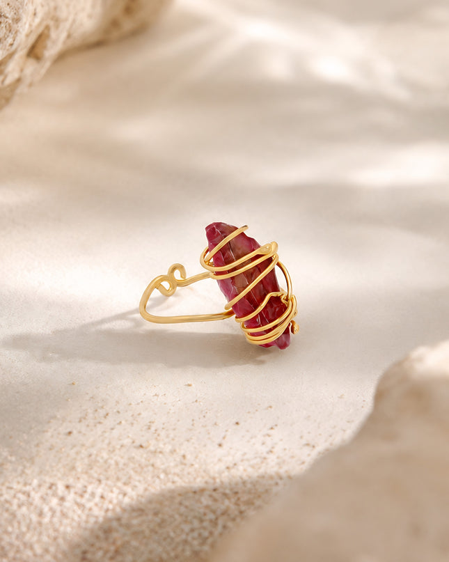 Crag Ruby Wire Wrap Ring
