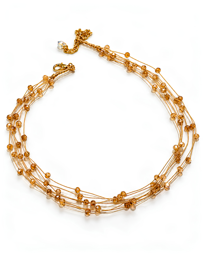 Golden Aura Multi-Layer Beaded Fancy Chain