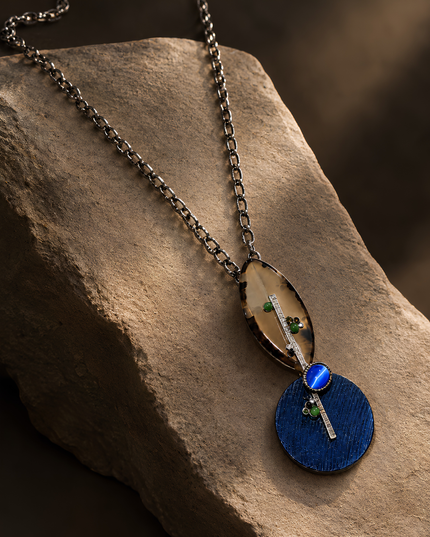 Crag Azure Stone Statement Pendant