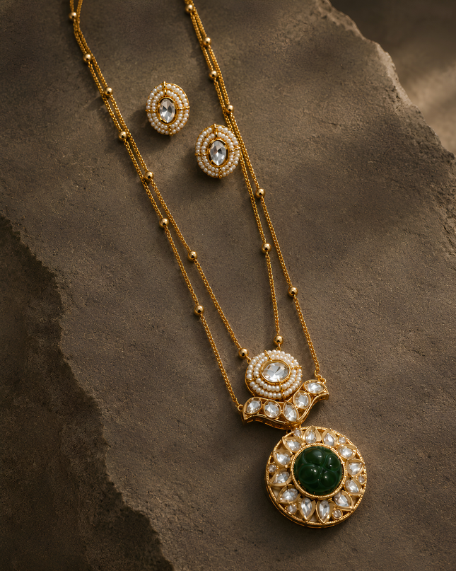 Emerald Majesty – Necklace & Earrings Set