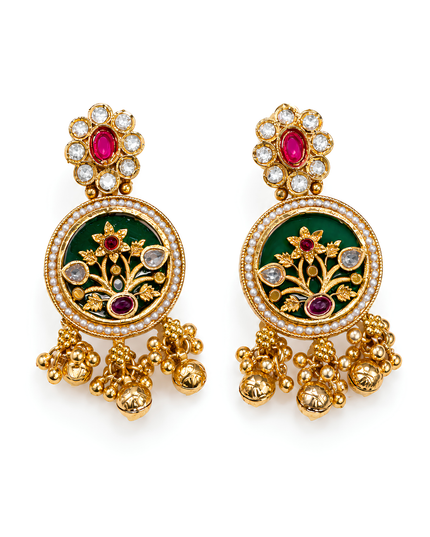 Emerald Floral Statement Necklace Set
