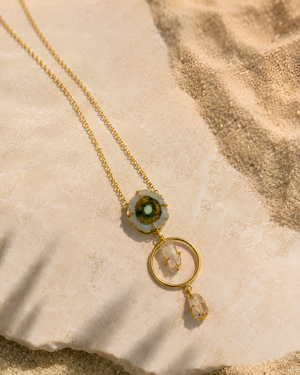 Crag White Agate Statement Pendant