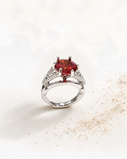 Scarlett Ruby Red Crystal Statement Ring