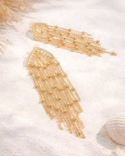 Beaded Cascade Statement Earrings
